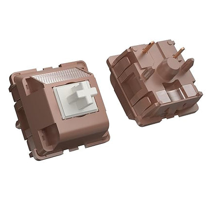 DUROCK Mocha Silk Linear Switches, Full POK Switch 56g Long Spring, Light Diffuser 5 Pins Lubed Smooth Thocky Mechanical Keyboard Switches (110pcs)