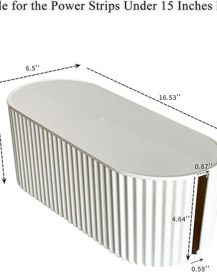 White Cable Management Box, Plastic Cable Box Organizer with Lid for Wire, Power Strip, Surge Protector, Extension Cords Hider Cover Under Home Office Desk and Floor (Large)