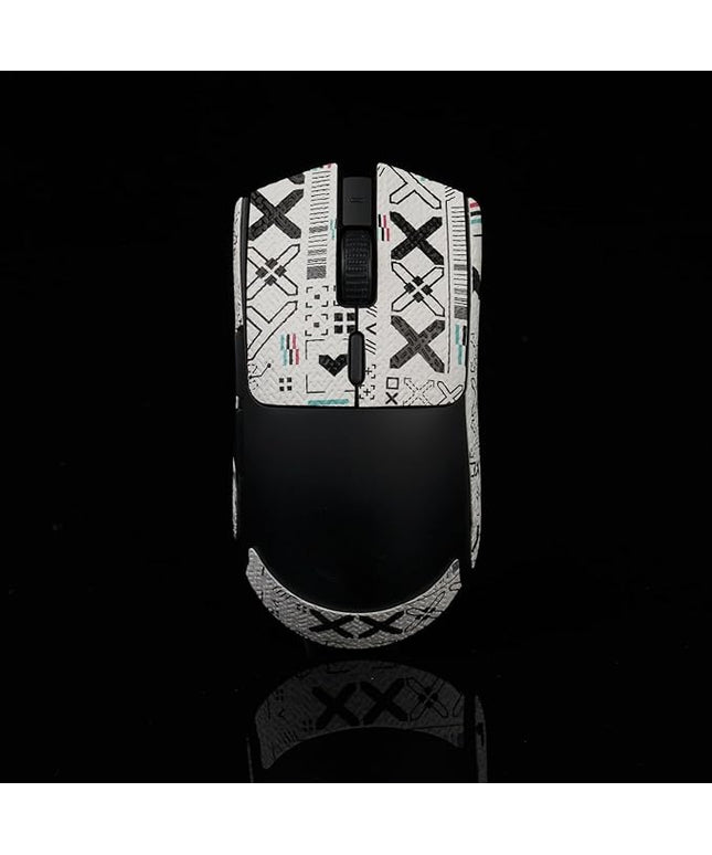 Gamer Mouse Grip Tape Sticker for Razer Viper V3 Non Slip Suck Sweat Pre Cut Easy Install PC Gaming Printsteam White