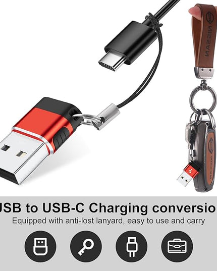 USB to USB C Adapter 6 Pack,USB Type C Adapter,USB A to C Adaptor,USBC Female USBA Male Converter for iPhone 16 15 14 13,MacBook,iPad,Car Play,Charger,Red