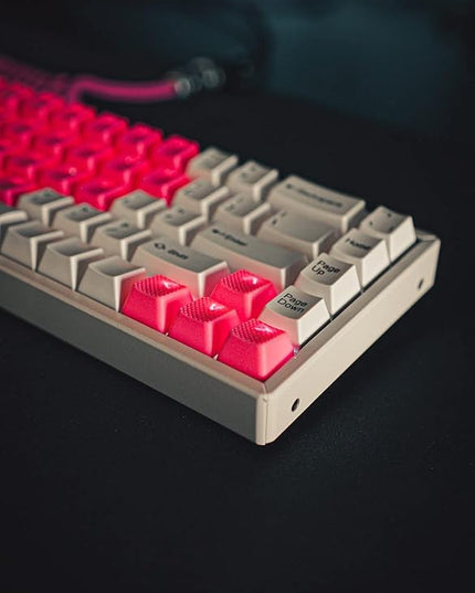 TAI-HAO 42 Rubber Gaming Keycaps Compatible with All MX Types Keyboards - Neon Pink