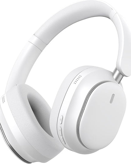 Hybrid Active Noise Cancelling Headphones, Over Ear Bluetooth 6.0 Wireless Headphones, 50H Playtime, Deep Bass, HiFi Stereo Sound（White）