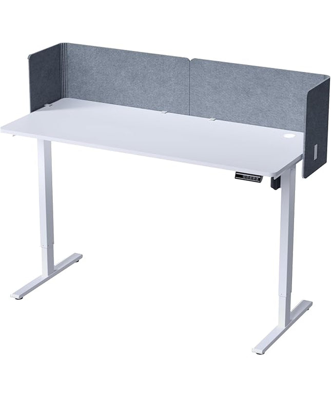 Desk Privacy Panel,2PCS L-Shaped Clamp-On Office Desk Divider,2-in-1 Adjustable Acoustic Desktop Partition Or Under Desk Modesty Screen,for Office,Home,Felt (Grey, 39.4" x 15.7")