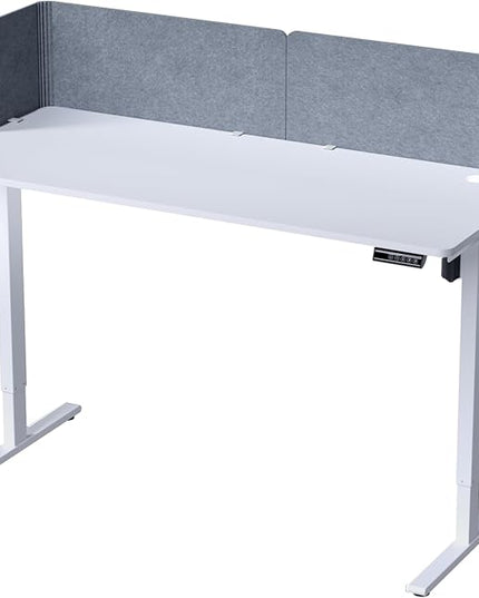 Desk Privacy Panel,2PCS L-Shaped Clamp-On Office Desk Divider,2-in-1 Adjustable Acoustic Desktop Partition Or Under Desk Modesty Screen,for Office,Home,Felt (Grey, 47.2" x 15.7")