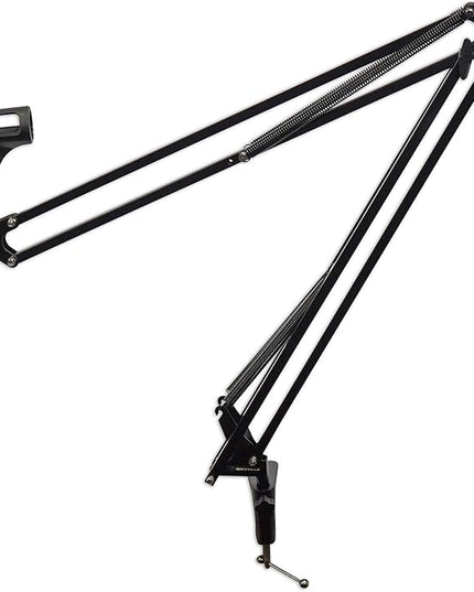 Rockville DMS40 40-Inch Studio Microphone Boom Arm Stand, Aluminum Desk Clamp, 360 degree Rotation, Steel Frame, ABS Mic Clip, for Podcasting and Streaming