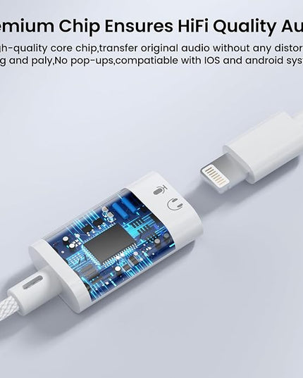 USB C to Lightning Headphone Audio Adapter, USB C Male to Lightning Female Earbuds Audio Adapter Compatible with iPhone 17/16/16e/15 Plus/Pro/Max, iPad Pro, iPad Air 6/5, MacBook (No Charge)[100 Pcs]