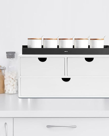 Charmewooden Desk Organizer with Drawers Countertop Drawer Organizer Drawers for Desk Top Home Office Workspace Bathroom Toiletries Supplies (white)