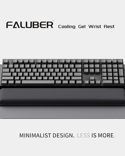 Faluber Cooling Gel Wrist Rest, 17.3-inch Length for Full-Sized Keyboard, Memory Foam Palm Rest with Non-Slip Footpad, Ergonomic Design, Stain Resistant, PC Accessory Gaming Gear (Large-Full Size)