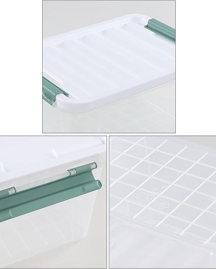 4-pack 20 Quart Latching Boxes with lids, Clear Plastic Storage Container Tote Bins