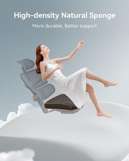 Newtral Office Chair Ergonomic - Home Office Desk Chair, Big and Tall Office Chair, Auto-Following Lumbar Support for Back Pain, Adjustable Seat Depth and Height (with Footrest + Laptop Tray, Black)