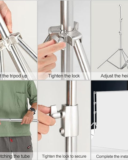 Photo Video Studio Backdrop Stand, 9.19ft Stainless Steel Backdrop Support System Background Stand with Carry Bag for Portrait & Studio Photography