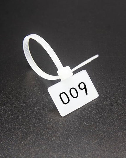 REXUS Plastic Cable Tie With Outer Label 100 Pcs Write on Tags Wire Zip Ties Cable Mark Tags 3 x 100mm Nylon Power Marking Label Binding Strap(CT_PL_LO100)