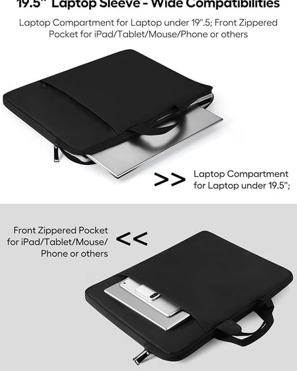 UPERFECT Laptop Sleeve 19.5-inch for Laptop/Portable Monitor/Notebook/Tablet with Large Capacity Side Pockets & Durable Handle-Waterproof/Shockproof-Padded Compartments-Zippered Accessory Storage