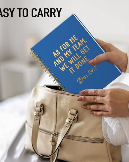 Msticey As For Me And My Team We Will Get It Done 160 Blank Pages Navy Blue Hardcover Spiral Notebook, Appreciation Gifts for Women Manager Supervisor Leader Coworker Colleague, Funny Boss Day Gifts