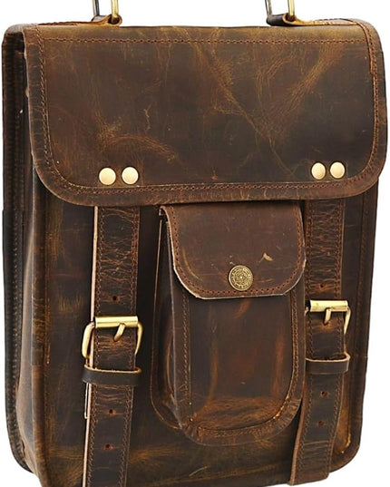 URBAN DEZIRE Men's Genuine Leather Small Briefcase Messenger Satchel Ipad Tab Tablet Bag 11 compatible with Apple product