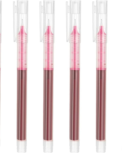 PATIKIL 6Pcs Colored Gel Ink Pens, 0.5mm Extra Fine Point Smooth Writing Japanese Quick Drying Liquid Ink Rollerball Pens for Office Stationery Classroom Teachers, Pink