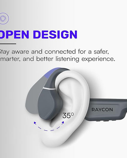 Raycon Bone Conduction Headphones, Open-Ear Bluetooth Sports Earbuds with Mic, IP68 Water Resistant Headset for Workout and Running, 13hr Playtime (Mint)