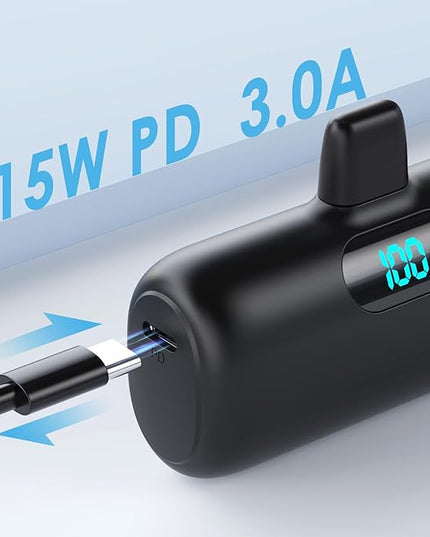 [2 Pack]Small Portable Charger for iPhone,Upgraded 5000mAh PD Fast Charging Power Bank,Cute Mini Portable Phone Charger Battery Pack Compatible with iPhone 14/14 Pro Max/13/13 Pro/12 Pro/11/XR/X/8 etc