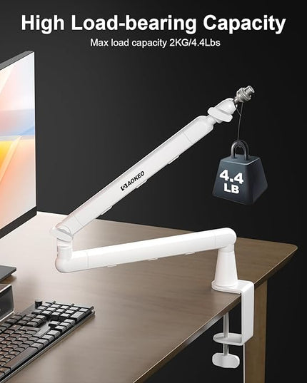 Microphone Arm,Aokeo AK-55 Desk Low Profile Adjustable Mic Boom Arm Stand,Suitable For Blue Yeti,Snowball iCE, HyperX QuadCast,SoloCast,Elgato Wave,Etc