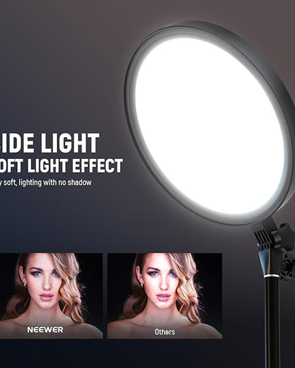 NEEWER Basics 12" 24W Large Ring Light with 68" Stand/Phone Holder/Remote for iPhone Video Recording Selfie Streaming Makeup Studio Photography, 3000K-6500K CRI98 Full Screen LED Panel Lighting, BR13