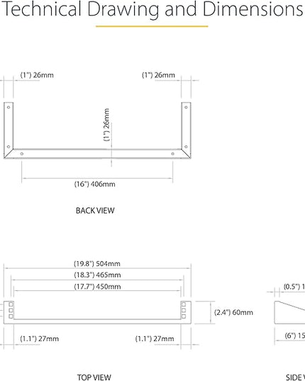 StarTech.com 1U Wall Mount Patch Panel Bracket – 19 in – Steel - Vertical Mounting Bracket for Networking and Data Equipment, TAA (RK119WALLV)