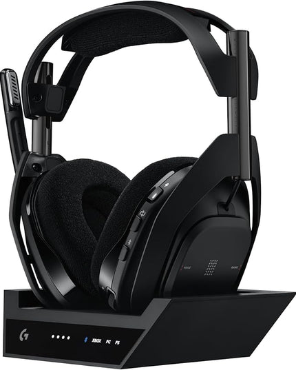 Logitech G Astro A50 X Multi-Platform Wireless Gaming Headset + Base Station for PS5/Xbox/PC: PLAYSYNC Video & Audio Switcher, HDMI 2.1 4K 120Hz VRR, <24bit/48kHz, 24hr Battery, 2.4GHz & BT - Black