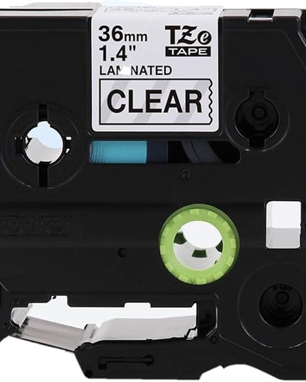 Brother P-Touch TZe-M65 White Print on Matte Clear Label Tape 1.4” (36mm) Wide x 26.2’ (8m) Long
