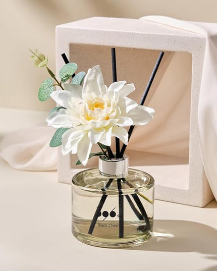 396 st. Dahlia Flower Reed Diffuser, Vanilla Lavender, 200ml(6.7oz) / Reed Diffuser Sets, Home Fragrance, Scented Oils, Home & Bathroom Décor