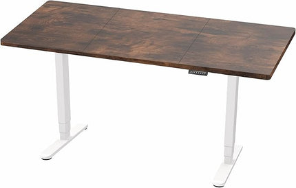VIVO Electric 83 x 30 in Dual Motor Sit Stand Desk, Memory Height Adjustment, 2B Series, Rustic Vintage Brown Top White Frame, DESK-KIT-2W8N