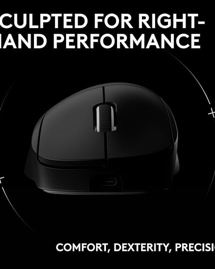 Logitech G PRO X Superlight 2 DEX Wireless Gaming Mouse, 60g pro-Grade Right-Handed Mouse with 5 programmable Buttons, USB-C Charging, 44k DPI Sensor, up to 8 kHz Polling for PC/Mac - Black