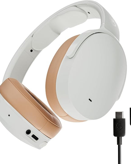 Skullcandy Hesh ANC Wireless Over-Ear Bluetooth Headphones with Extra USB-C Charging Cable, Active Noise Canceling, 22 Hrs Battery, Foldable Lightweight Design, Microphone iPhone Android - Mod White