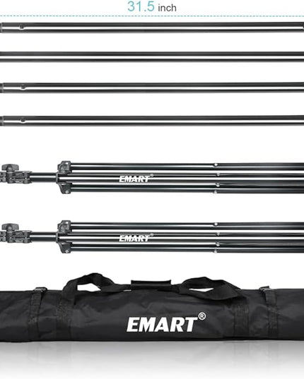 EMART Heavy Duty Background Stand, 9.2 x 10ft Adjustable Backdrop Support System Kit with Carry Bag for Photography