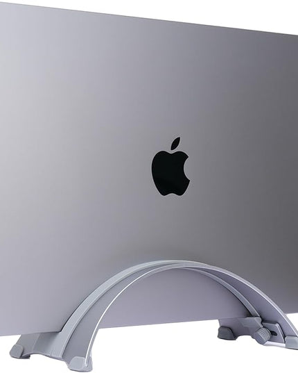 Adjustable Vertical Laptop Stand - 6061 Aluminum, CNC Precision, Anodized Finish, Fits All Laptops Including 17-inch, Ventilated Design, Anti-Slip Silicone Pads, ARC Shaped Stands