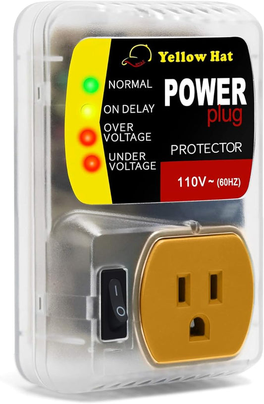 Surge Protector,Voltage Protector for Home Appliance, Voltage Brownout Outlet 110V 15A 2200 Watts Black