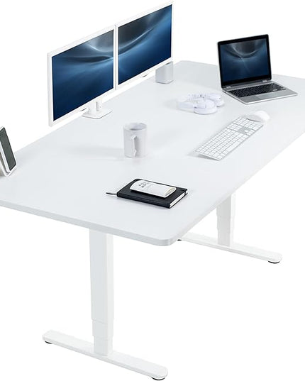 VIVO Electric 71 x 36 in Dual Motor Sit Stand Desk, Memory Height Adjustment, 2B Series, White Top White Frame, DESK-KIT-2W7W-36