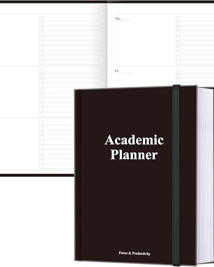 Academic Planner for 2026 or Anytime – 8.5" x 11" Undated Weekly Student Planner For Homeschool, High School, College & Nursing Students, 200 Pages, Black