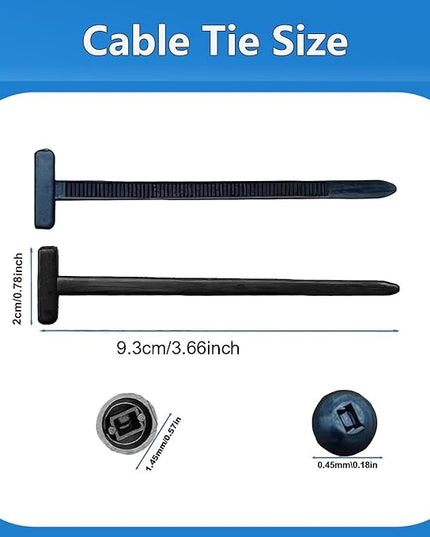 50pcs Nylon Universal Cable Tie Buckles, New Multifunctional Nylon Zip Ties With Pin & Button Design Plastic Cable Ties Tool Fasteners Car Body UV Resistant Zipties for Car Daily Repair