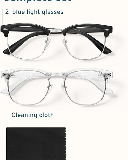 racico Computer Blue Light Blocking Glasses Blue Light Glasses Men Women, Anti Blu-Ray Gaming Glasses Lenses