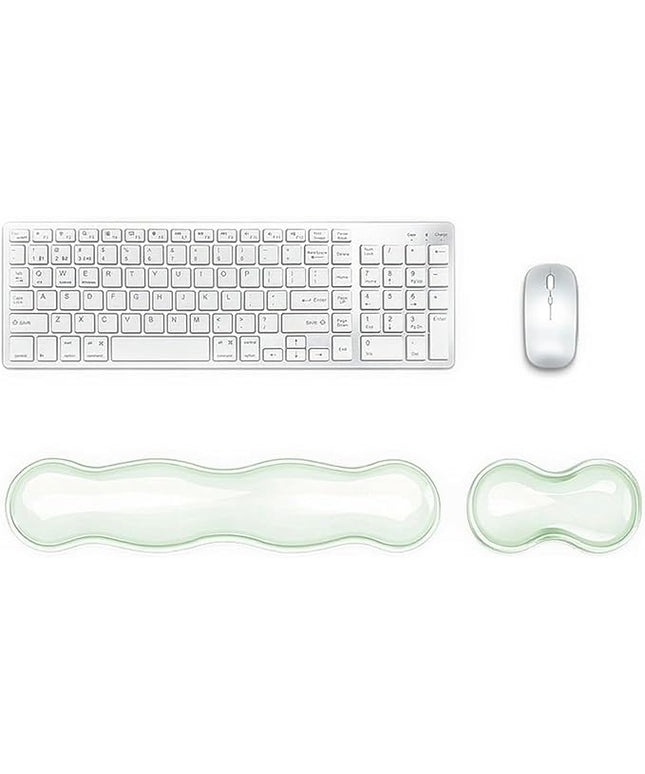 Wrist Rest for Keyboard and Mouse, Ergonomic Gel Keyboard Wrist Rest for Effortless Typing & Pain Relief, Cool Silicone Gel Wrist Support Pad for Gaming, Computers, Laptops, Office