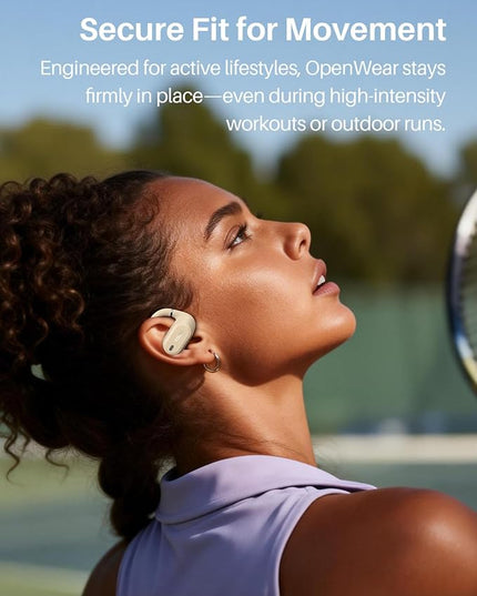 TOZO OpenWear Open Ear Headphones, Adjustable Ear Hooks, Ultra Comfort, Punchy Bass Bluetooth Headphones 5.4 with Smart Digital Display, Immersive Audio Earbuds, Stereo Bass, Fast Charging