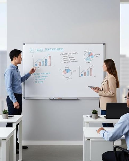 72 x 40 Inch Large Magnetic Whiteboard for Wall - Anti-Ghosting Dry Erase Board for Office Collaboration, Classroom Teaching & Agile Management - Silver Aluminum Frame (6 x 3.3 Ft)