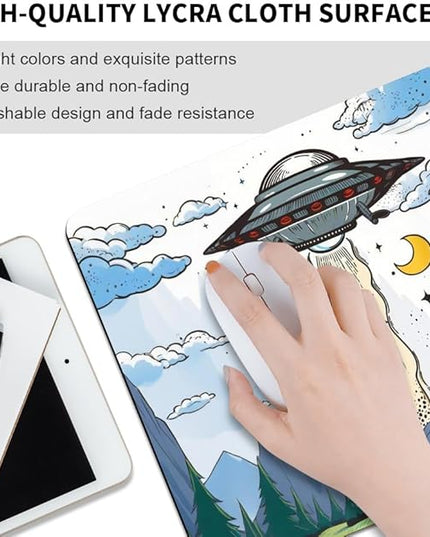 Design - UFO Square Mouse pad, Texture, Waterproof, Anti Slip Rubber Base, Computer Mouse pad, Laptop Mouse pad