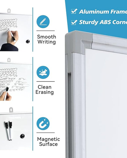 Magnetic Writeboard 24X36 Dry Erase Board Hanging & Wall Mounted Whiteboard S Aluminium Frame Message Boards for Home, School, Office, Kitchen
