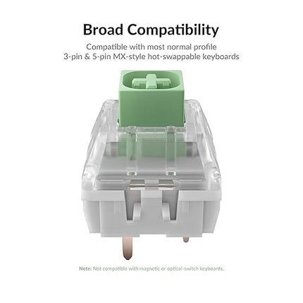 Kailh Box Jade Mechanical Switch Set – 110PCS Clicky Switches, 50g Actuation Force, 3.6mm Travel, MX-Compatible 3-Pin, SMD LED Support, for Typists, DIY Builds & Custom Keyboards