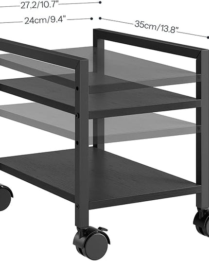 HOOBRO PC Stand, 2-Tier PC Tower Stand Fits Most Computer Towers, CPU Holder for Floor, Height Adjustable, CPU Stand with Wheels Under Desk, for Home Office, Black BB11CJ01