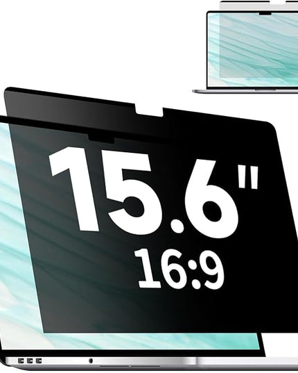 Magnetic Laptop Privacy Screen 15.6 Inch 16:9, Removable Matte Anti Glare Blue Light Filter - Computer Privacy Shield for 15.6in Laptop