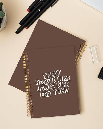 Christian Spiral Journal Notebook 5.5x8.3in, Bible Scripture Journal for Woman, Christian Gifts for Women, Treat People Like Jesus Religious Notebooks for Note Taking, Hardcover Notebook