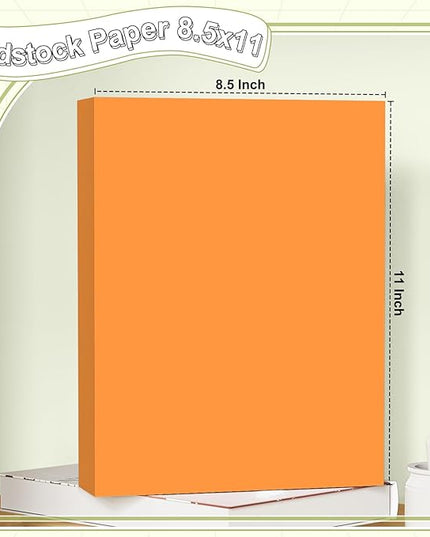 40 Sheets Cardstock 8.5x11, 65lb Fluo Orange Card Stock, Construction Paper, 180gsm Thick Printer Paper for Printing, Painting, Card Making, Kids School Supplies,Party Decorations