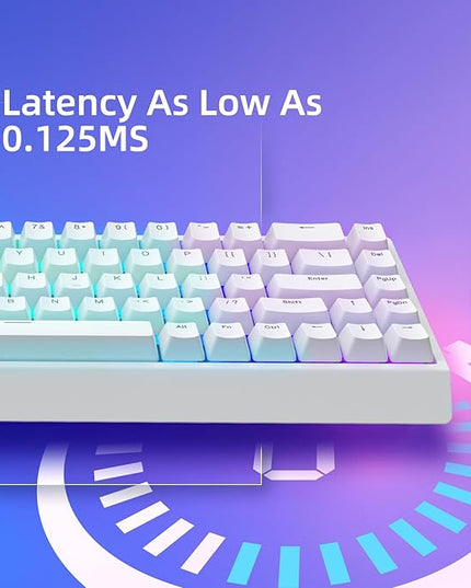 Mer68 SE Wired 68 Keys, Magnetic Switch Mechanical Keyboard, 8KHZ Polling Rate/Latency As 0.125MS/64KHZ All Keys Scan Rate/ARGB, Hot Swappable Gaming Keyboard(White)