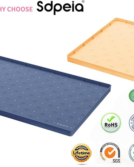 Sdpeia Under Sink Mat 34"×22" Waterproof Silicone Cabinet Liner & Sink Protector for Kitchen & Bathroom, Multi-Purpose Organizers Tray for Pets, Laundry, Cat Litter Mat